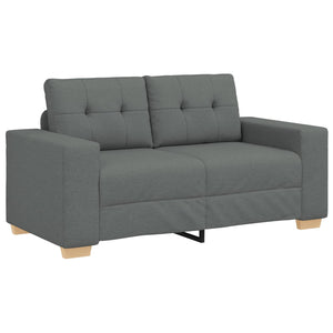 Sofa Set 3-teilig Dunkelgrau Leinenmischgewebe