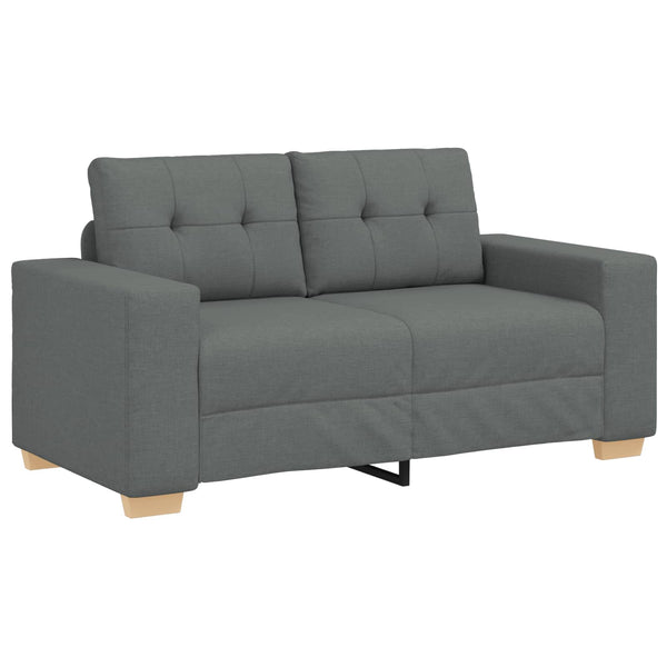 Sofa Set 3-teilig Dunkelgrau Leinenmischgewebe
