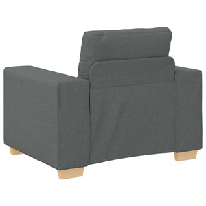 Sofa Set 3-teilig Dunkelgrau Leinenmischgewebe