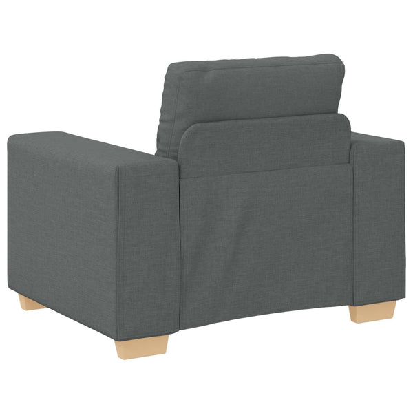 Sofa Set 3-teilig Dunkelgrau Leinenmischgewebe