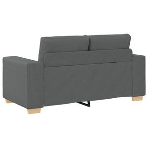 Sofa Set 3-teilig Dunkelgrau Leinenmischgewebe