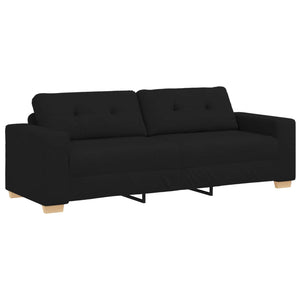 Schwarze 3-teilige Leinen-Sofa-Garnitur