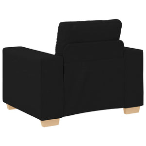 Schwarze 3-teilige Leinen-Sofa-Garnitur
