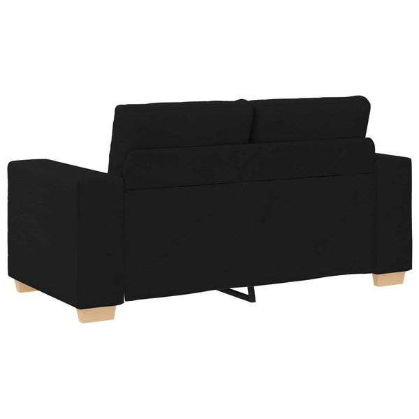 Schwarze 3-teilige Leinen-Sofa-Garnitur