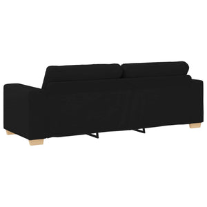 Schwarze 3-teilige Leinen-Sofa-Garnitur