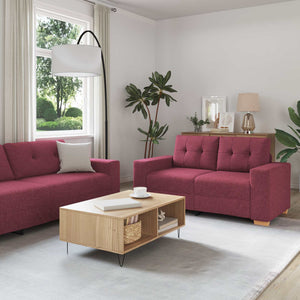 3-teiliges Sofa Wind Rot Leinenmischgewebe