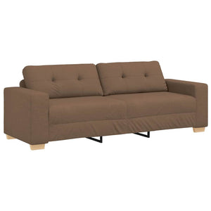 3-teiliges Sofa Braun Leinenmischgewebe