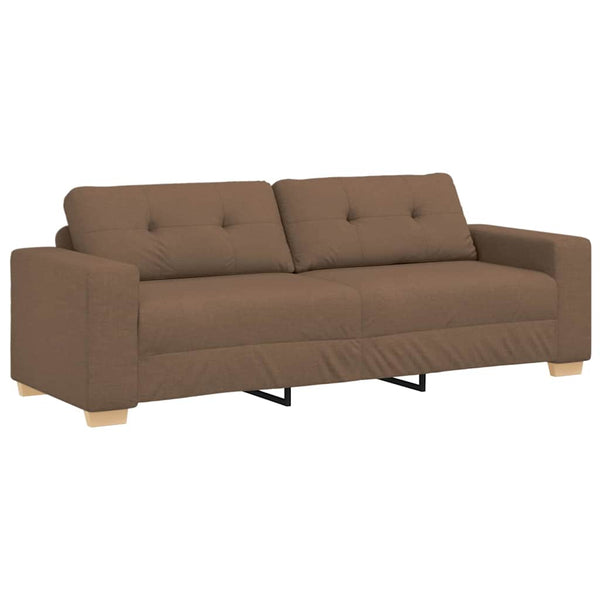 3-teiliges Sofa Braun Leinenmischgewebe
