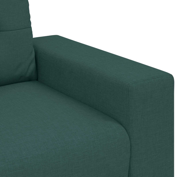 3-teiliges Sofa Dunkelgrün Leinenmischgewebe