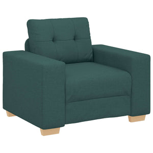 3-teiliges Sofa Dunkelgrün Leinenmischgewebe