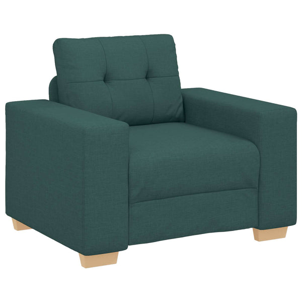 3-teiliges Sofa Dunkelgrün Leinenmischgewebe