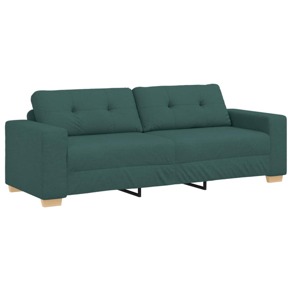 3-teiliges Sofa Dunkelgrün Leinenmischgewebe
