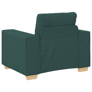 3-teiliges Sofa Dunkelgrün Leinenmischgewebe