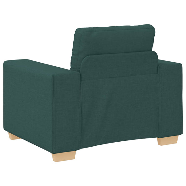 3-teiliges Sofa Dunkelgrün Leinenmischgewebe
