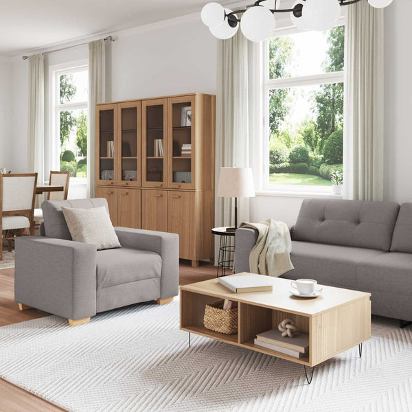3-teiliges Sofa Taupe Leinenmischung