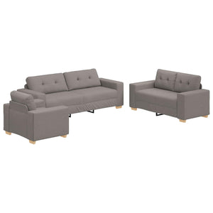 3-teiliges Sofa Taupe Leinenmischung
