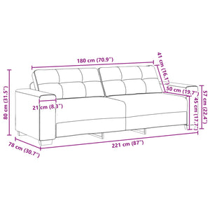 3-teiliges Sofa Taupe Leinenmischung