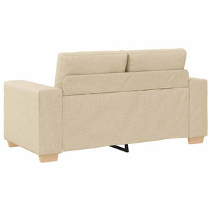 3-teiliges Creme Sofa Leinenmischgewebe