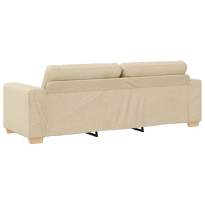 3-teiliges Creme Sofa Leinenmischgewebe