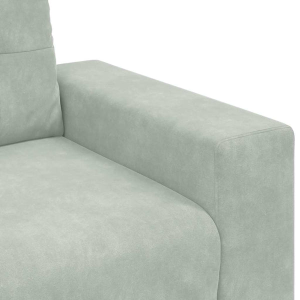 Sofa Set 3-teilig Hellgrau Samt