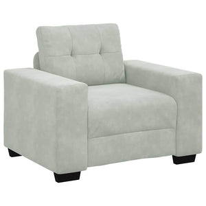 Sofa Set 3-teilig Hellgrau Samt
