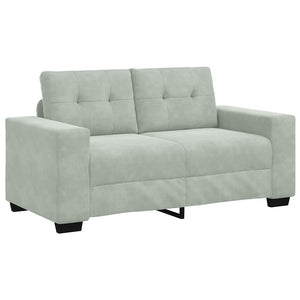 Sofa Set 3-teilig Hellgrau Samt