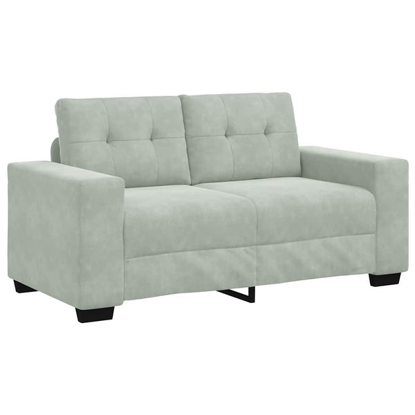 Sofa Set 3-teilig Hellgrau Samt