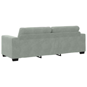 Sofa Set 3-teilig Hellgrau Samt
