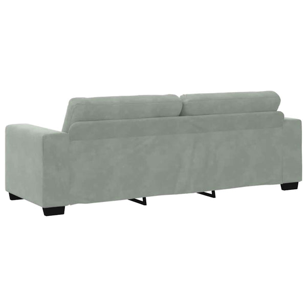 Sofa Set 3-teilig Hellgrau Samt