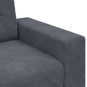 Sofa Set 3-teilig Dunkelgrau Samt