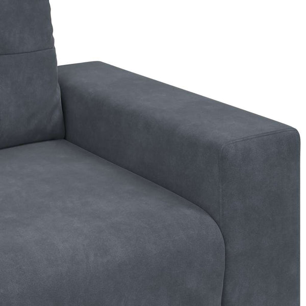 Sofa Set 3-teilig Dunkelgrau Samt