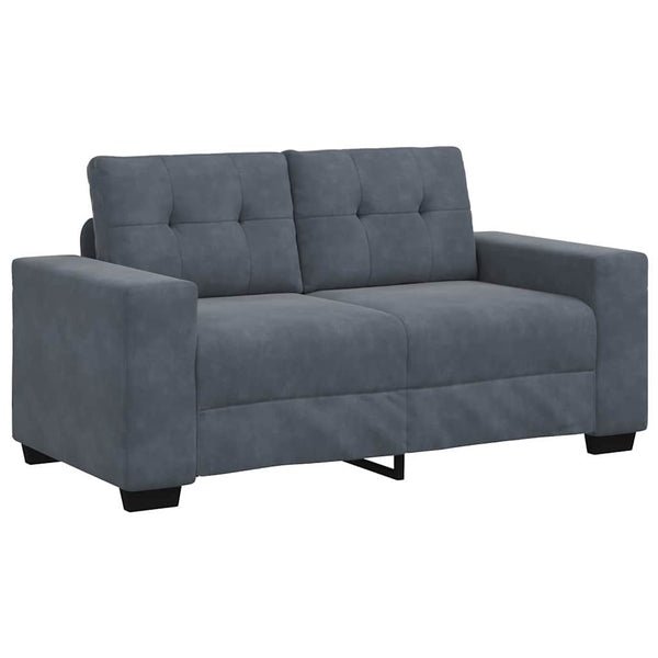 Sofa Set 3-teilig Dunkelgrau Samt