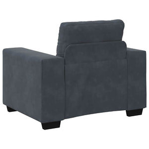 Sofa Set 3-teilig Dunkelgrau Samt