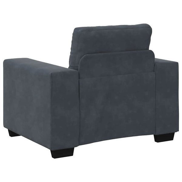 Sofa Set 3-teilig Dunkelgrau Samt