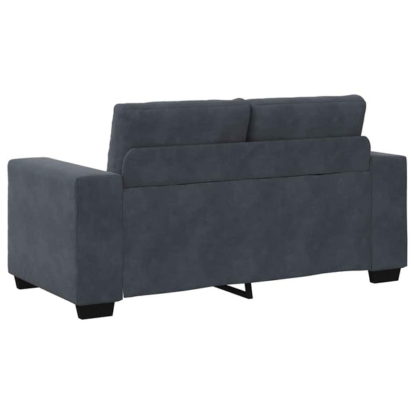 Sofa Set 3-teilig Dunkelgrau Samt