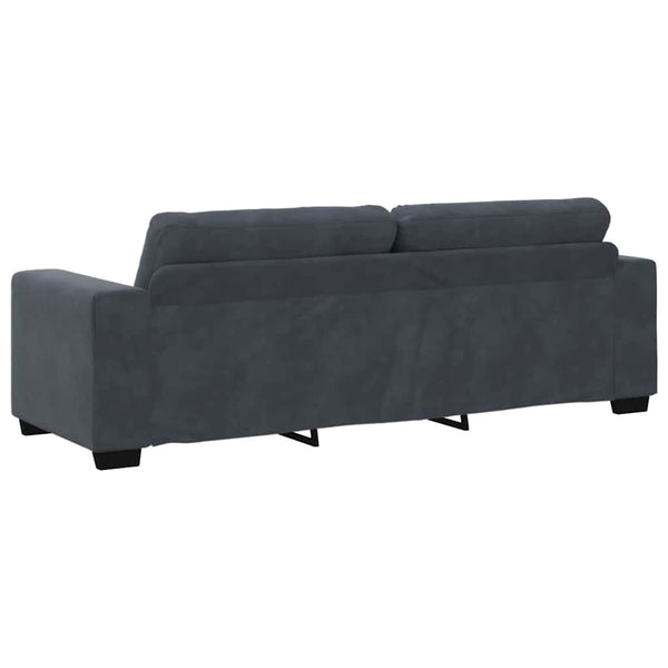 Sofa Set 3-teilig Dunkelgrau Samt