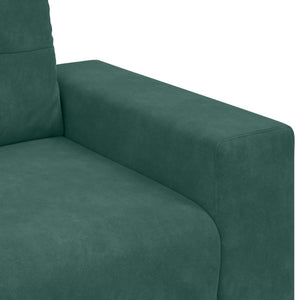 Sofa Set 3-teilig Dunkelgrün Samt