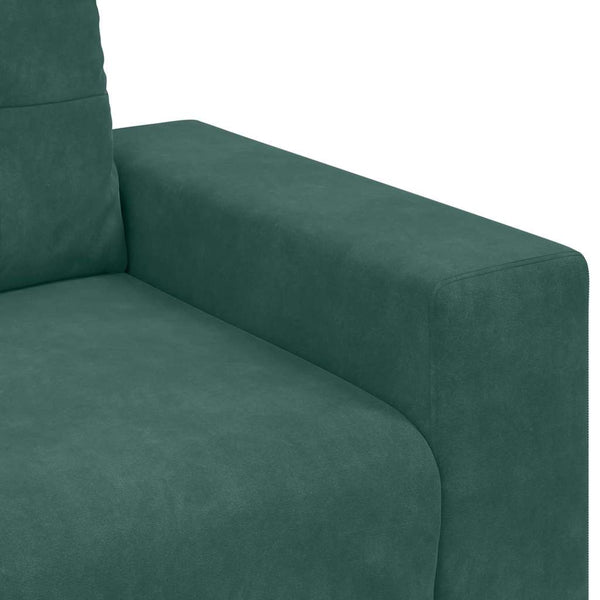 Sofa Set 3-teilig Dunkelgrün Samt