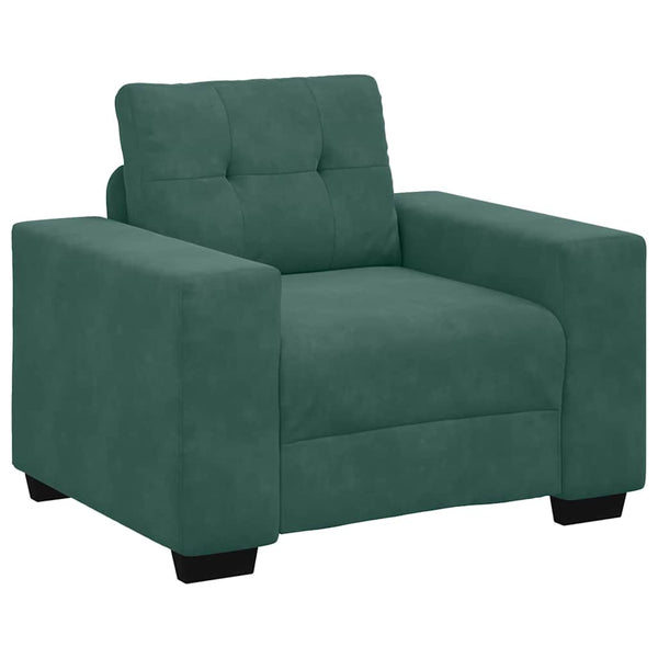 Sofa Set 3-teilig Dunkelgrün Samt