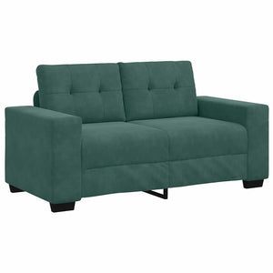 Sofa Set 3-teilig Dunkelgrün Samt