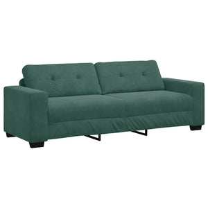 Sofa Set 3-teilig Dunkelgrün Samt