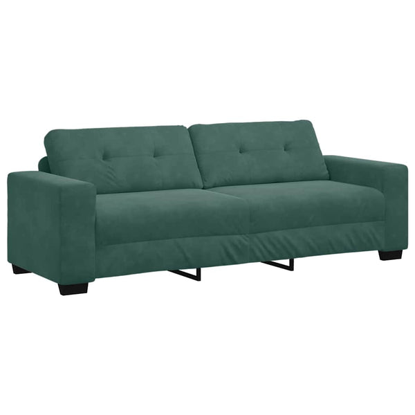 Sofa Set 3-teilig Dunkelgrün Samt