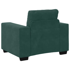 Sofa Set 3-teilig Dunkelgrün Samt