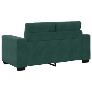 Sofa Set 3-teilig Dunkelgrün Samt