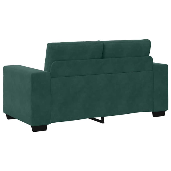 Sofa Set 3-teilig Dunkelgrün Samt