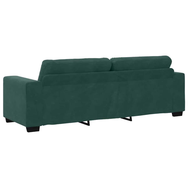 Sofa Set 3-teilig Dunkelgrün Samt
