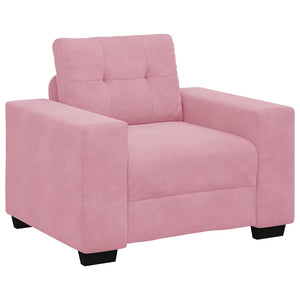 Rosa Samt Sofa Set, 3-teilig