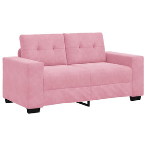 Rosa Samt Sofa Set, 3-teilig