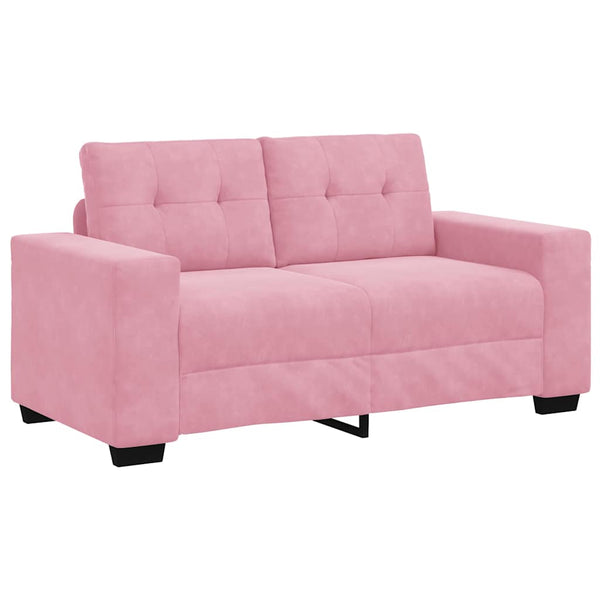 Rosa Samt Sofa Set, 3-teilig