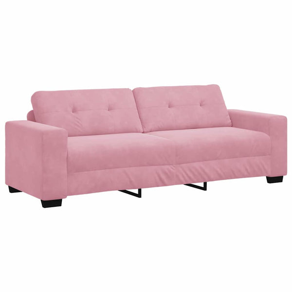 Rosa Samt Sofa Set, 3-teilig